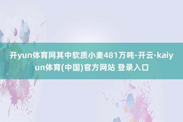 开yun体育网其中软质小麦481万吨-开云·kaiyun体育(中国)官方网站 登录入口