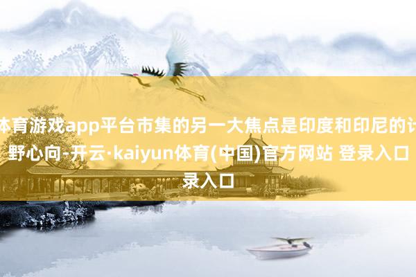 体育游戏app平台市集的另一大焦点是印度和印尼的计野心向-开云·kaiyun体育(中国)官方网站 登录入口