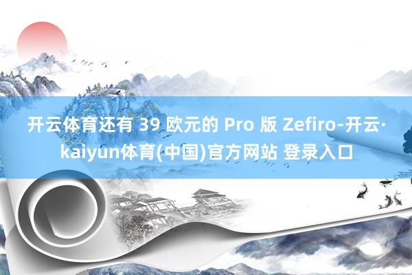 开云体育还有 39 欧元的 Pro 版 Zefiro-开云·kaiyun体育(中国)官方网站 登录入口